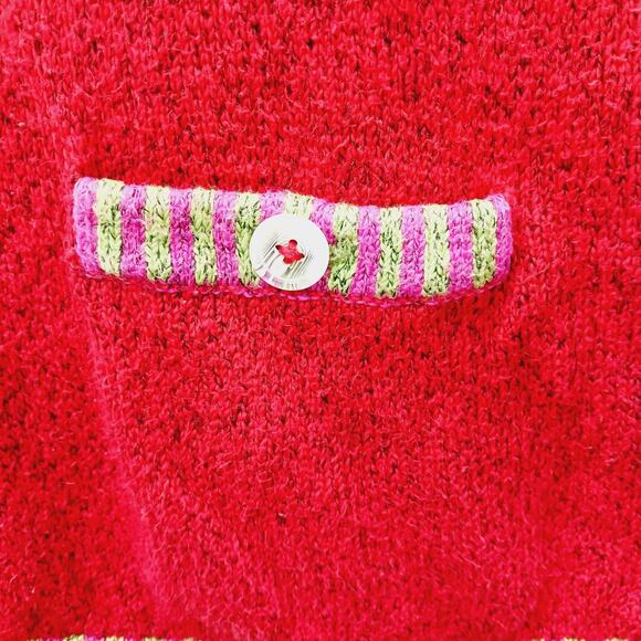 Sweater Cardigan M Orvis Red Festive Cozy Heritage Classic Holiday Ready Classic - Picture 11 of 11